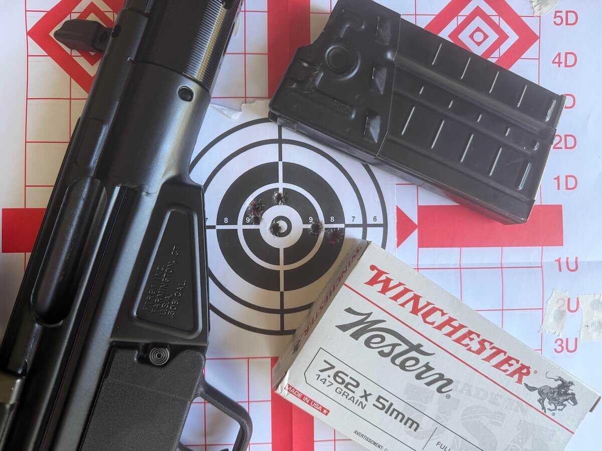 PTR-91 100-yard target group fired with Winchester white box ammunition and Z24 optic