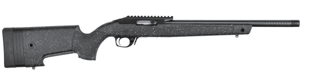 Bergara BXR .22 LR rifle with carbon-fiber barrel and black stock