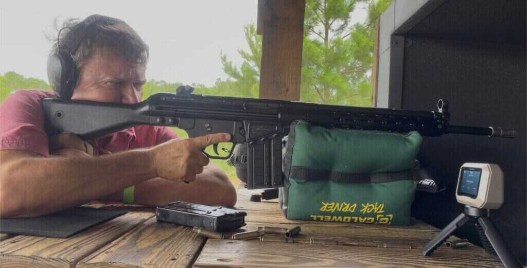 PTR HK G3 clone firing at the range during accuracy testing