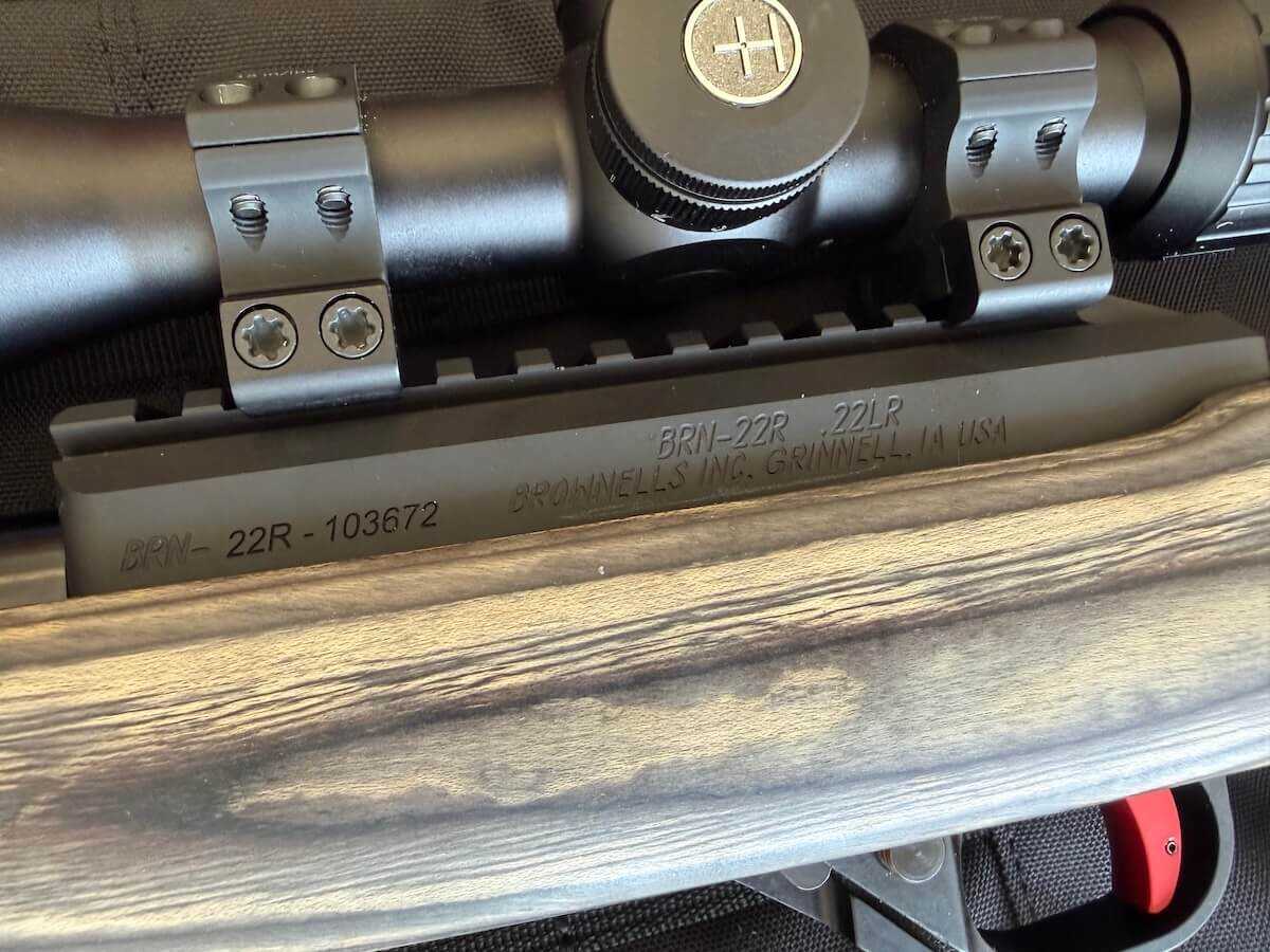 Brownells BRN-22R receiver for a custom Ruger 10/22 build with integrated optic rail