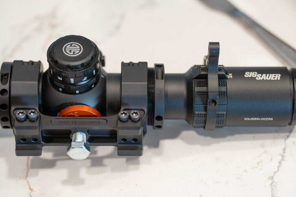 Leveled riflescope and Project 47 Force 360 mount ready to install as a complete unit