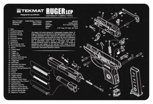TekMat TEKMAT PISTOL MAT RUGER LCP BLK