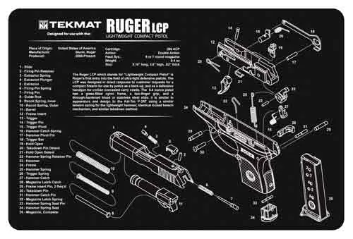 TekMat TEKMAT PISTOL MAT RUGER LCP BLK