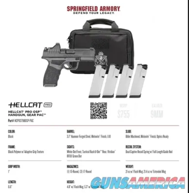 Springfield Hellcat Pro OSP 9mm Gear Up ...