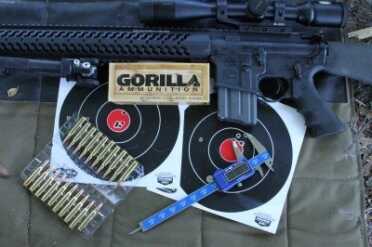 Colt vs. Gorilla - Match AR-15 Ammo Review The Gorilla ammo outperformed all of the other brands by a substantial margin in competition terms. Generally the entire group landed within 1" at 100 yards.