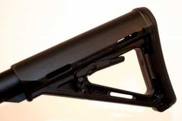 Blackout is the new Black—Daniel Defense DDM4v5 Review The Magpul MOE butt stock is standard equipment.
