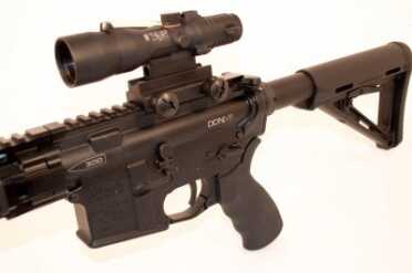 Blackout is the new Black—Daniel Defense DDM4v5 Review The DDM4v5-300 is shown here with a Trijicon 3x30 ACOG with a special 300 Blackout reticle. It has hold points for supersonic and subsonic rounds.