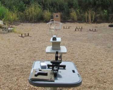 Littlestone Ammunition Sample Pack and SureSHOT Review A chronograph was positioned 10 feet in front of the rest to capture velocity data. Our targets were placed at 20 yards.
