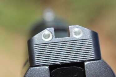 Kimber Master Carry Pro Beneath the dots is a flat black panel that some shooters find easier to use for slower precision shots.