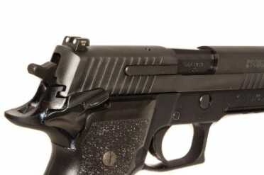Sig Sauer's Single Action Sensation: The P226 Elite SAO Note the profile of the rear sight. In a pinch, you can cock the slide by hooking it on a belt or sharp surface.