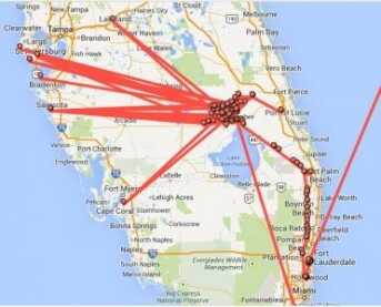 SCARY! Click Here to View Your Google Location History The problem came when I clicked into the data to take a closer look at where I had been. It showed me going all over the state to places I have never been. If you look closely it even has me either flying over or walking over Lake Okeechobee.