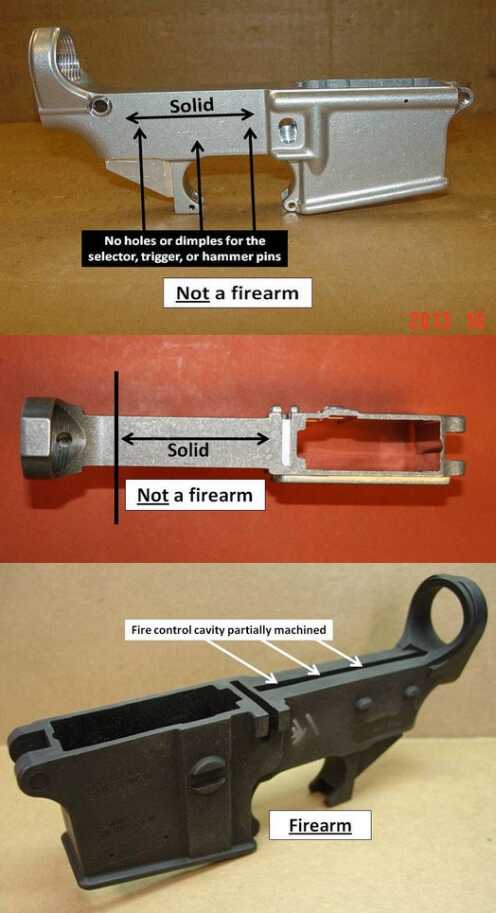ATF answers critical questions on 80 percent receivers: are they legal, are they firearms? ATF comparison examples. (Photo: ATF)