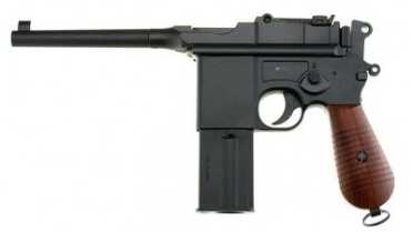 The Gletcher M712 is a nearly perfect replica of the Broomhandle Mauser from WWI and most wars of the 20th Century.