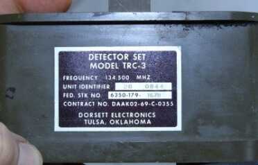 The system transmits in the "air band" frequency range. Mine is 134.5mhz.