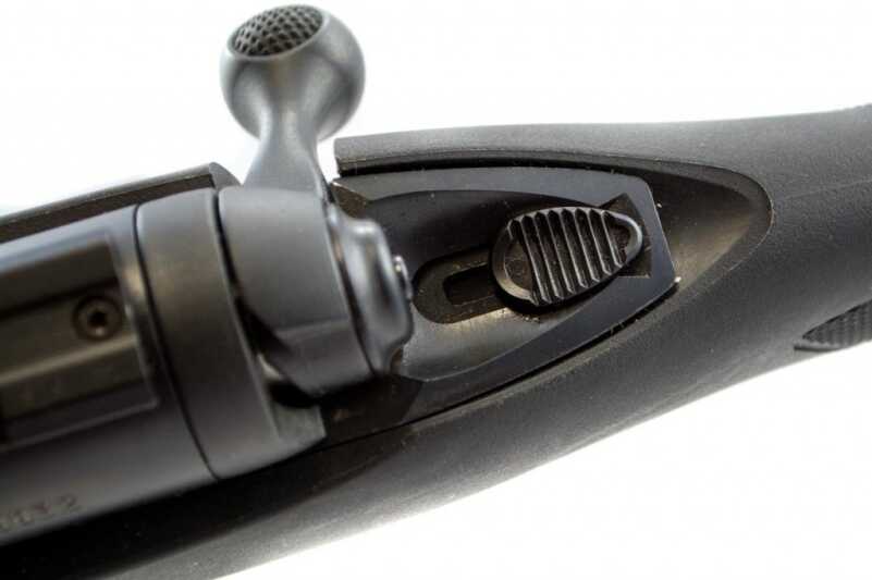 Savage M-11 Trophy Hunter XP Package Review The safety has three positions: Fire, trigger lock and bolt and trigger lock.