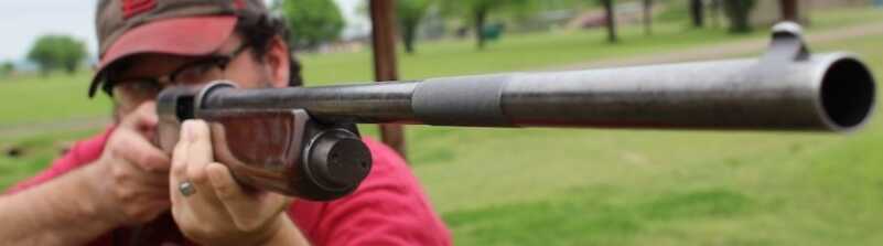 Shooting History-Winchester's Widow Maker?--Old Gun Review The checkered grip on the barrel is a key feature of this design.