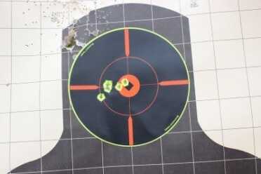 A True Masterpiece? The Masterpiece Arms 30DMG This is from 25 yards. Not too shabby for a gun that has a steep learning curve.