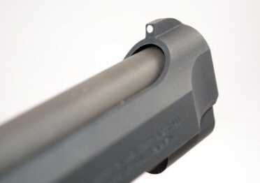 The front sight dot is crisp and a bit larger than the rear dots. 
