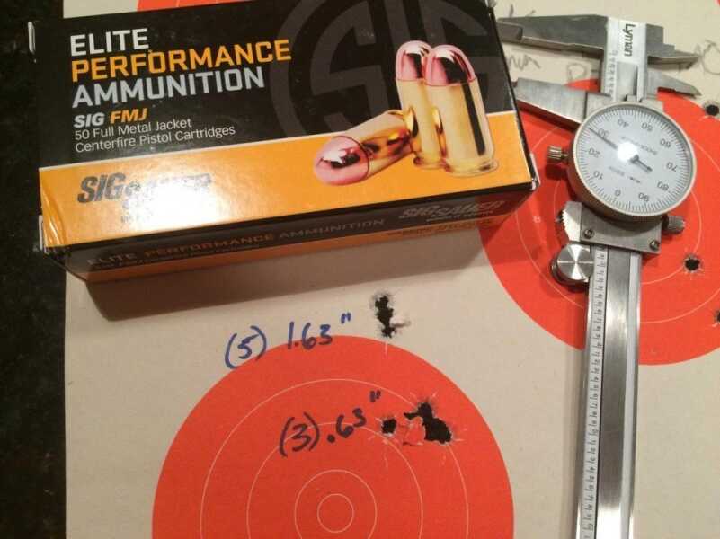 Ammo Test: Sig Sauer’s .45 ACP and 9mm FMJ 9mm accuracy at 25 yards was excellent.