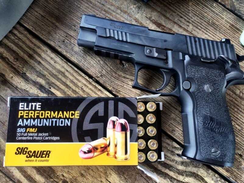 Ammo Test: Sig Sauer’s .45 ACP and 9mm FMJ For the 9mm testing, I figured I would keep things in the family, so I used this Sig Sauer P226 Elite SAO.