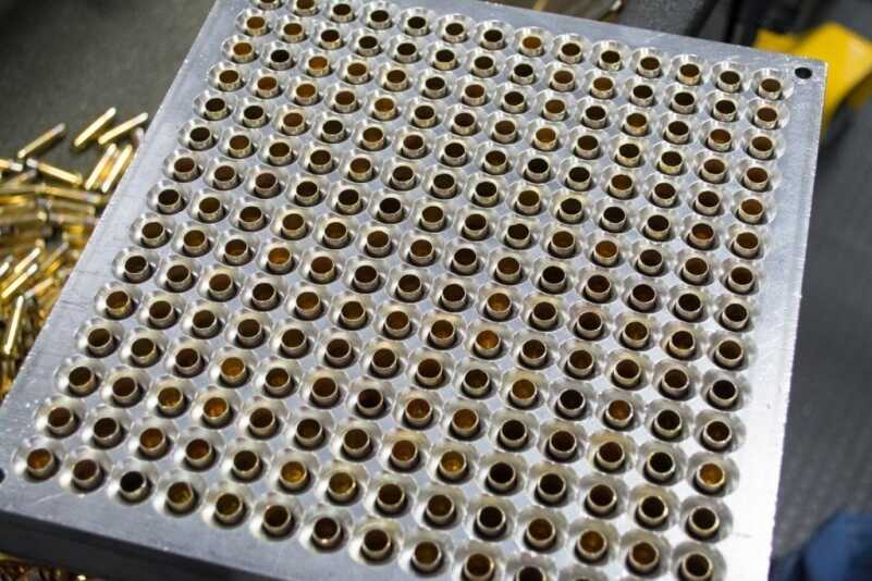 Ammo Test: Sig Sauer’s .45 ACP and 9mm FMJ The tray loading method sends 210 rounds through each step simultaneously.