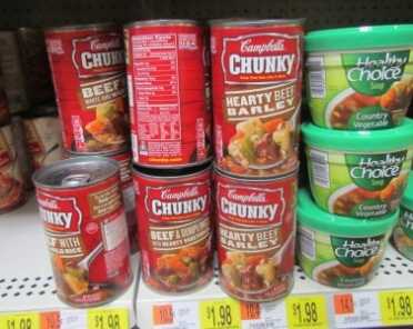 Prepping 101: Survival Food by the Numbers - It's About Calories Silly! Even a regular can of Chunky soup is 280 calories for $1.98. That's 141 calories per dollar.