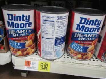 Prepping 101: Survival Food by the Numbers - It's About Calories Silly! Dinty Moore beef stew? 900 calories per $3.82 can. That is 235 calories per dollar.