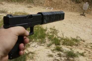 Suppressing the GLOCK 43--XCaliber Firearms With a big can, like the Osprey, the G43 can feel unbalanced, but the sound suppression is great.