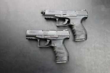 Walther’s American Pistols Two takes on the PPQ .22 rimfire. Go with the threaded barrel.