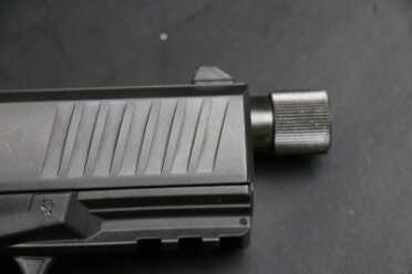 Walther’s American Pistols The rimfire with the thread protector in place.
