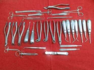 This is a large kit that usually goes for $125-$150. It has extractor pliers and elevators of different angles, as well as tweezers and other instruments you'll probably need. 