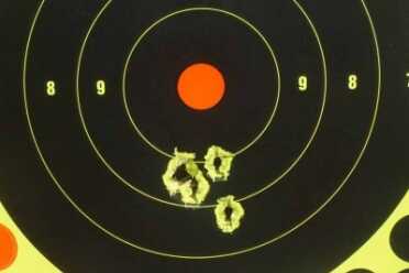 IWI's Pistol, the Jericho 941--9mm Overkill Five from 25 yards. I find I shoot a bit low with the Jericho.
