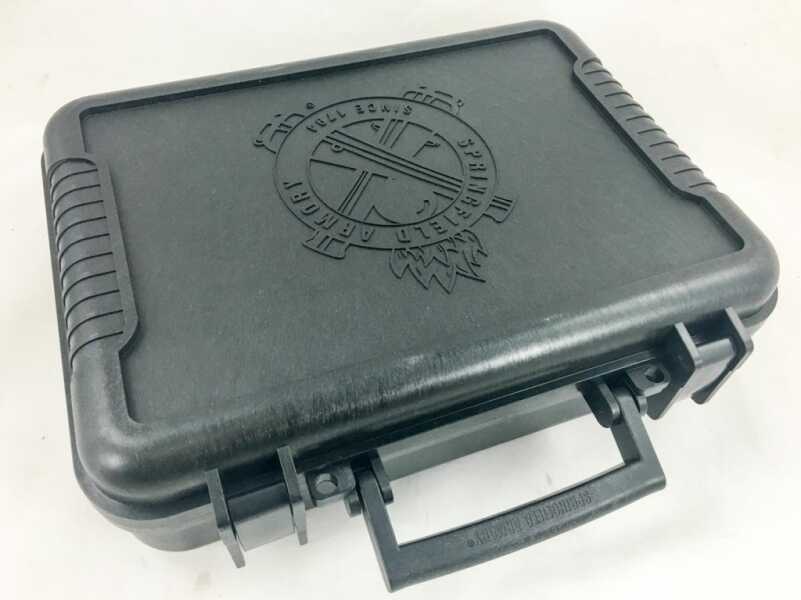 This new XD-S comes in an all-new small case. It's sturdy and TSA ready with latches and two holes for padlocks. 