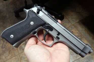 We Shoot the Wilson Combat Beretta 92--SHOT Show 2016 Making the hand-off at Wilson Combat.