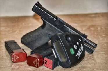 Journey Into Competitive Shooting: Ep. 2 Steel Challenge Dry fire gear: Glock 34, Pact Inc. Timer, and EMPTY mags with Taran Tactica extended base pads.