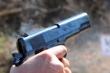 The recoil is harder to control with the slick blue on the grip.
