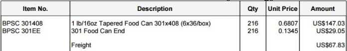 This is the can and the cost for the cans I used in the video.  