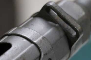 The Legacy of the MP40--Full Auto Review Front Sling attachment point for leather sling.