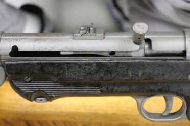The Legacy of the MP40--Full Auto Review Bolt locked open.