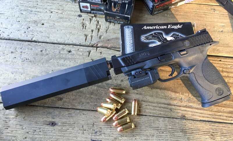 This gun is meant to be configured like this. Shown here with a SilencerCo Osprey 45 suppressor.
