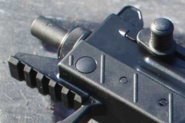 The IWI UZI Pro SB--THE 21st Century UZI With such a compact frame, the rail section had to be extended out in front.