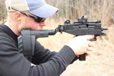 The IWI UZI Pro SB--THE 21st Century UZI Bracing off the cheek, though, allows for more accurate shot placement.