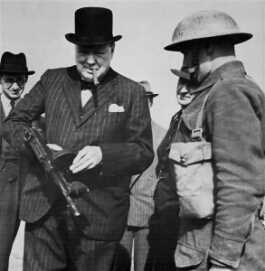 General Thompson and The Thompson Submachine Gun It doesn't get more iconic than Winston Churchill holding a Thompson and smoking a cigar.