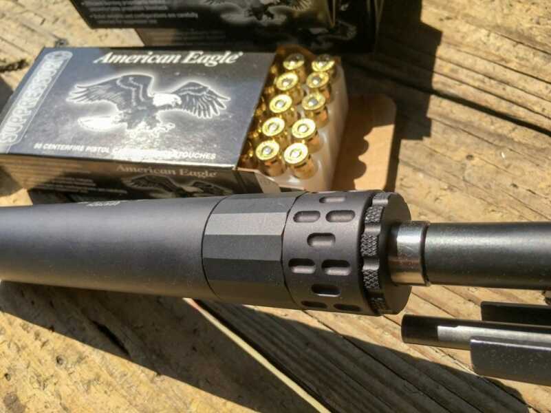Review: Gemtech GM-9 Suppressor the flat-sided section is the G-Core. Unscrew that and the monocore baffle stack comes out the back.