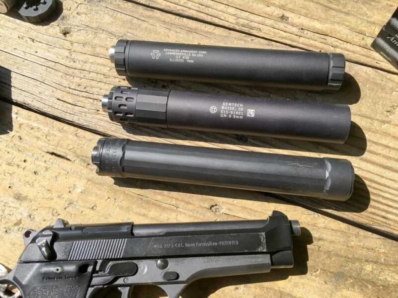 Review: Gemtech GM-9 Suppressor Top to bottom: AAC Illusion 9, Gemtech GM-9 and Surefire Ryder 9Ti.