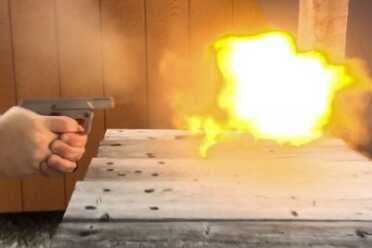 Flame coming from barrel firing 223 Lehigh defense.