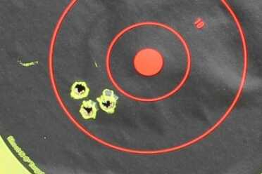 The .45-70 from 50 yards. 