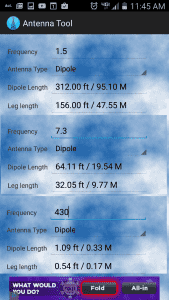 Prepping 101: Pecking & Scanning Radio Signals Worldwide With RTL-SDR This is a phone app that will tell you the ideal length for a dipole antenna. For a 9:1 balun with an end fed dipole, you use the total length. The leg lengths are for a center fed dipole, as seen in my other articles.