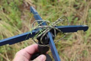 Can Cannon's Grappling Hook in Action When the line stretches, the hook wants to bounce back, which can result in a tangle.