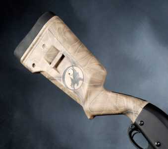 To NFA or not NFA? Nighthawk Custom 870 SBS 12 Ga.—Full Review The sample shotgun was equipped with a Duracoat-finished Magpul SGA stock.
